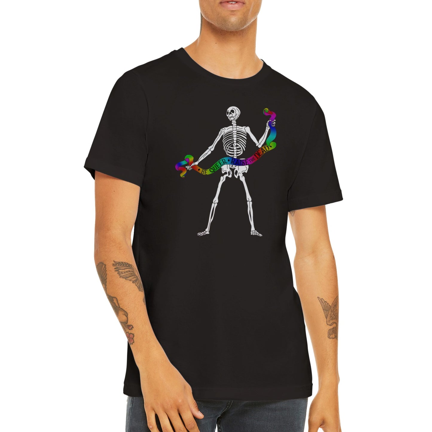 Be Queer, Raise the Dead- Premium Unisex Crewneck T-shirt