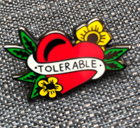 Tolerable - Classical Tattoo Heart Hard Enamel Lapel Pin Badge