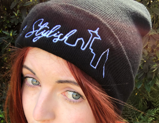 Quite Stylish, Embroidered Knitted Frasier Seattle Skyline Beanie Active Photos