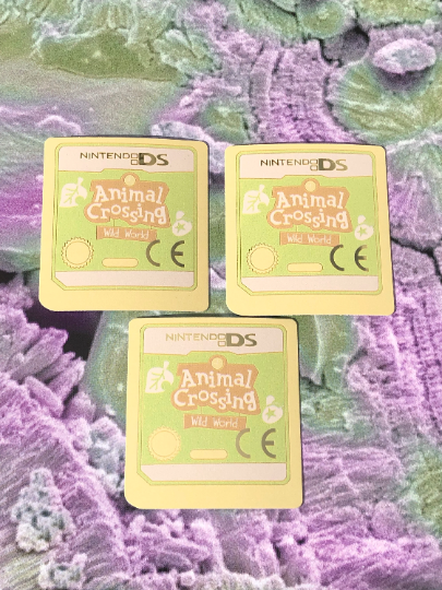 Nintendo DS Cartridge Animal Crossing Nintendogs Cute Nostalgia Metallic Vinyl Stickers