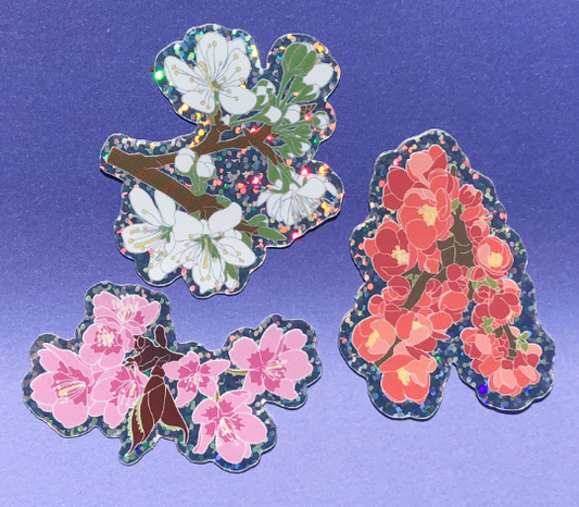 Spring Blossom Glitter Vinyl Sticker Pack