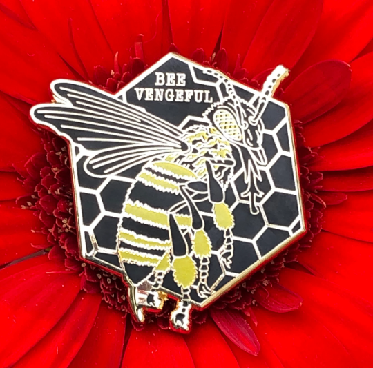 Bee Vengeful, Hard Enamel Lapel Pin Badge